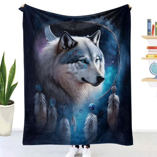 Dreamcatcher Wolf Blanket