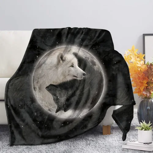 Yin Yang Wolf Blanket
