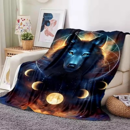 Galaxy Wolf Blanket