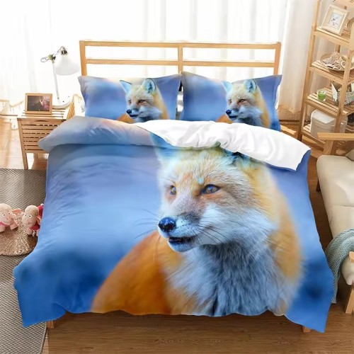 Red Fox Print Bed Set