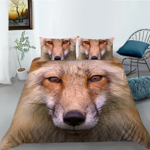 3D Fox Head Bed Set