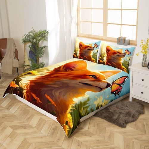 Butterfly Fox Print Bed Set