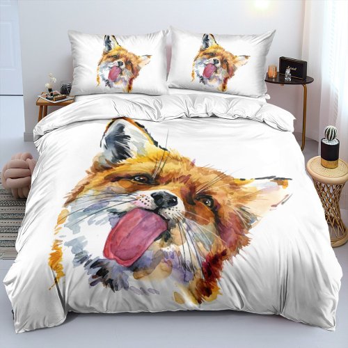 Watercolor Fox Bed Set