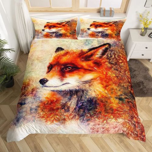Galaxy Fox Pattern Bed Set