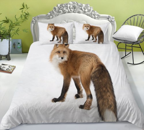 Red Fox Print Bed Set