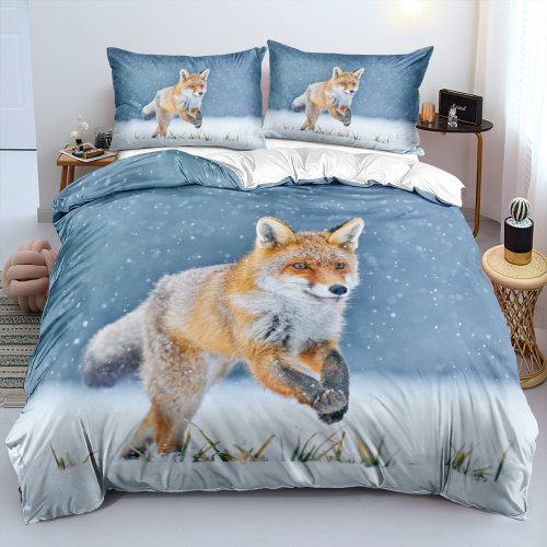 Wildlife Fox Print Bed Set