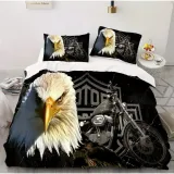 Bald Eagle Motorbike Bed Set
