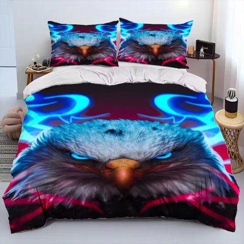 Lightning Bald Eagle Face Bedding Set