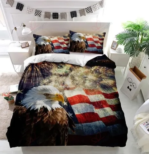 American Bald Eagle Flag Bed Set