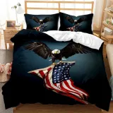 Bald Eagle Flag Printed Bed Set