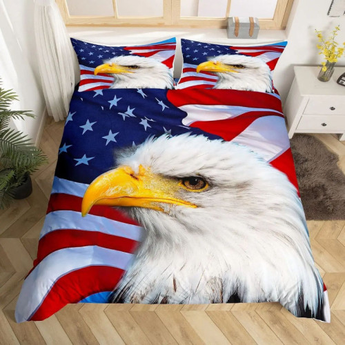 Bald Eagle Pattern Bed Set