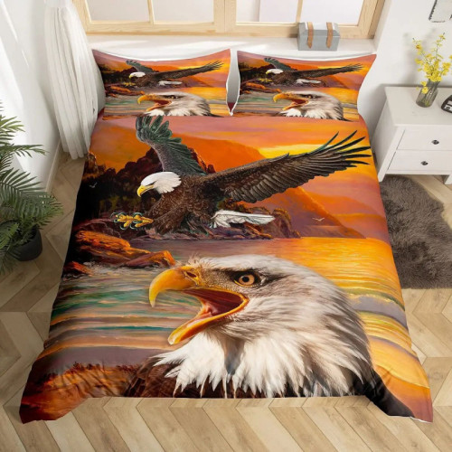 Bald Eagle Pattern Bed Set