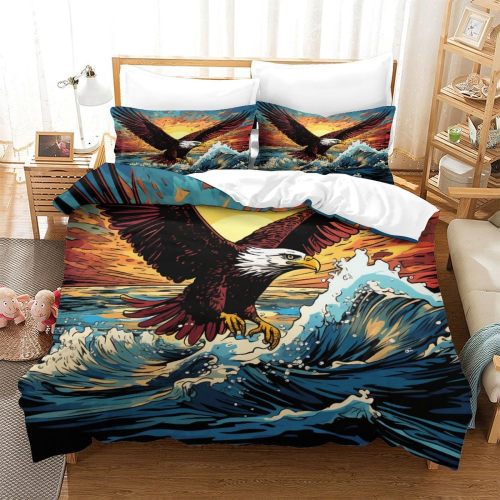 Kids Cartoon Bald Eagle Bed Set