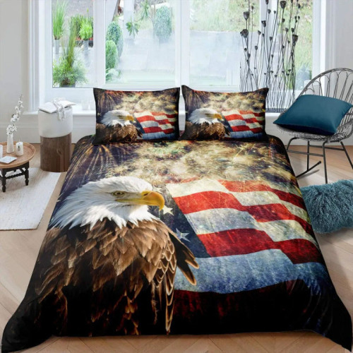 American Bald Eagle Flag Bed Set