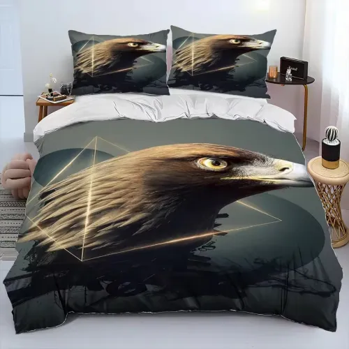 Geometric Golden Eagle Bed Set