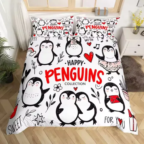 Happy Penguins Bed Set