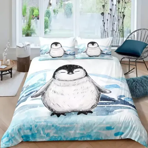 Girls Boys Penguin Bed Set