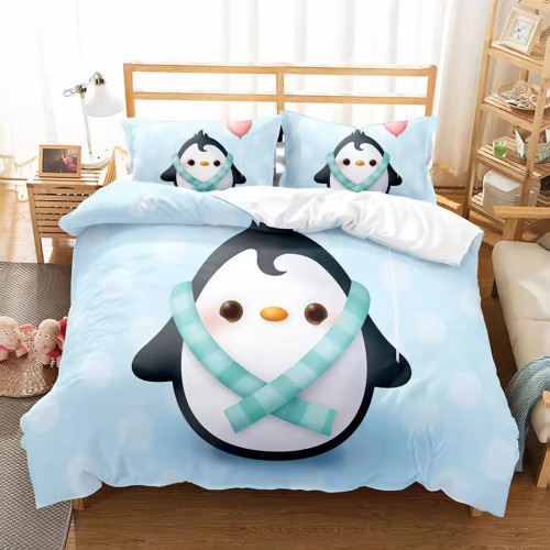 Cute Cartoon Penguin Duvet Cover