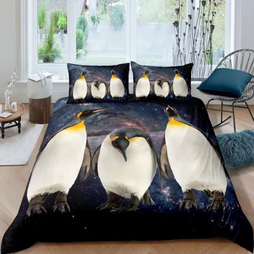 Galaxy Penguins Bedding Set