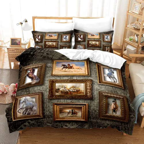Native Horses Bed Set