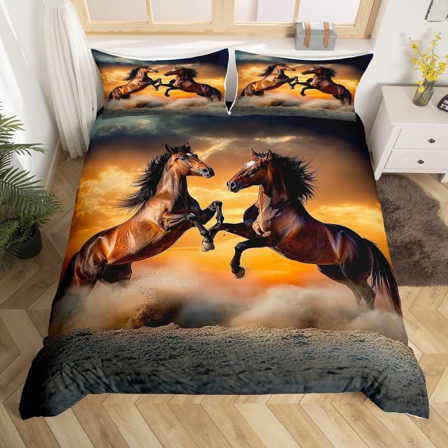 Battle Horse Print Bed Set