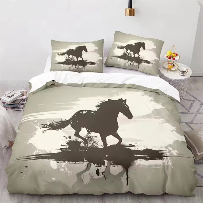 Watercolor Horse Pattern Bed Set
