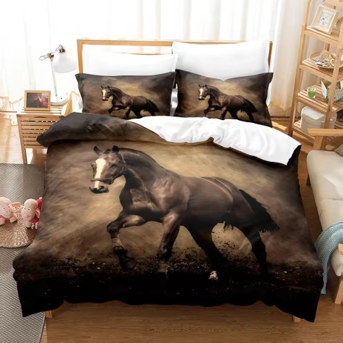 3D Horse Print Bed Set