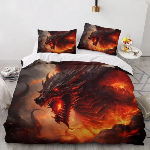 Fire Dragon Printed Bed Set