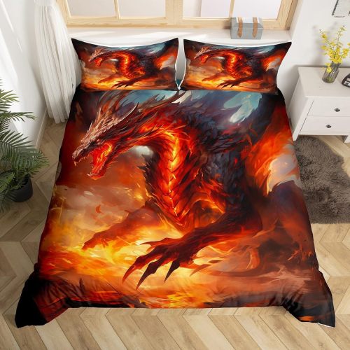 Flame Dragon Duvet Cover