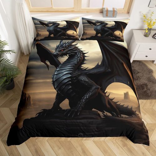 Black Dragon Duvet Cover