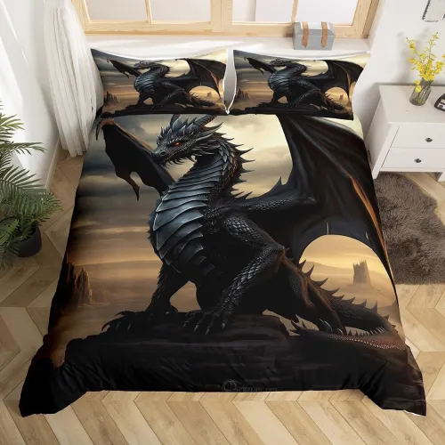 Black Dragon Duvet Cover