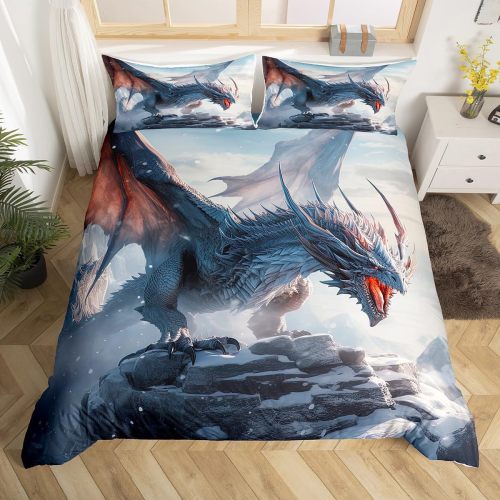 Snow Dragon Duvet Cover