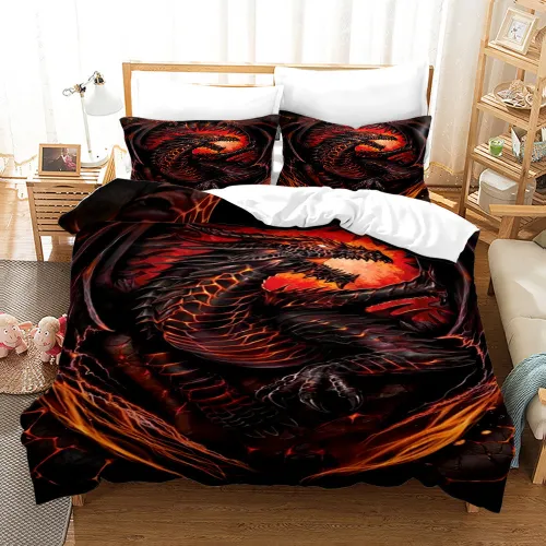Dragon Printed Bed Set