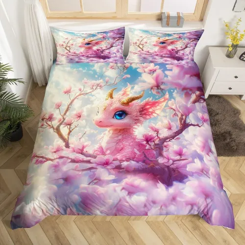 Kids Cherry Dragon Bed Set