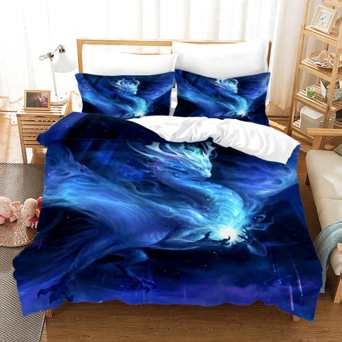 Blue Dragon Bed Set
