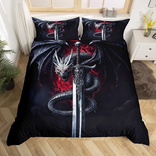 Dragon Sword Print Bed Set
