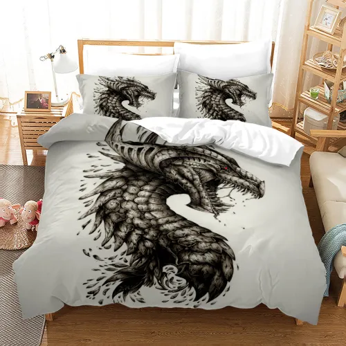 3D Dragon Print Bed Set