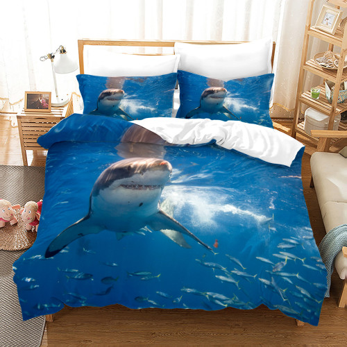 Wild Shark Print Duvet Cover