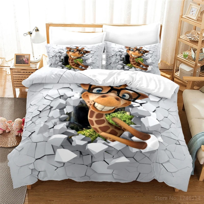 Funny 3D Giraffe Bed Set