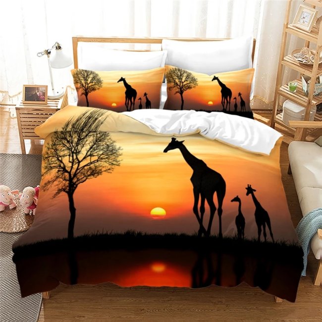 Mom And Kids Giraffe Bed Set