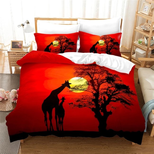Sunset Giraffe Bed Set