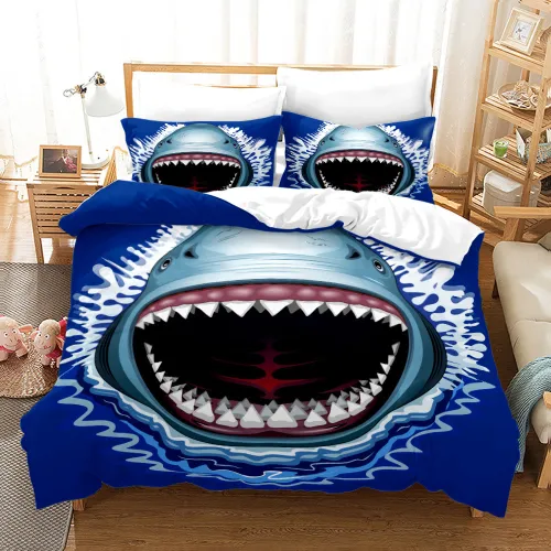 Teens Cartoon Shark Bed Set