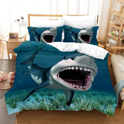Blue Sea Shark Bed Set