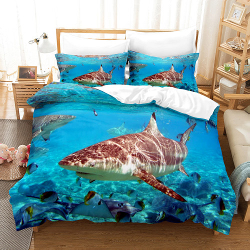 Sea Shark Pattern Bed Set
