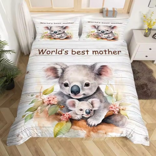 World's Best Mother Koala Print Bed Set