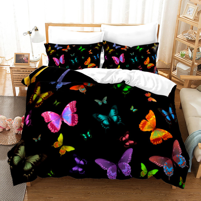 Black Butterfly Themed Bed Set