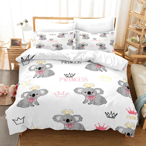 Cartoon Princess Koala Bed Set
