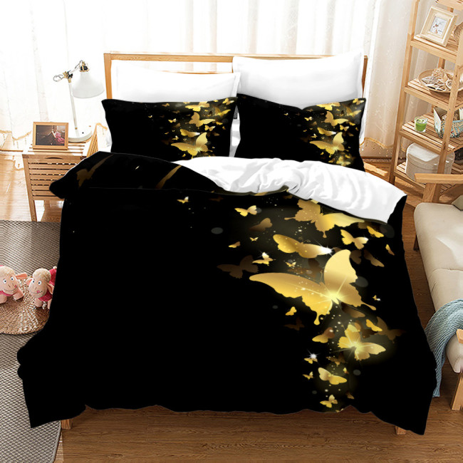 Golden Butterfly Bed Set