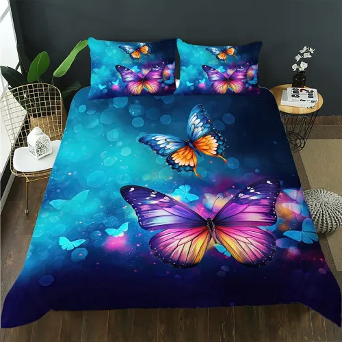 Butterfly Galaxy Printed Bed Set