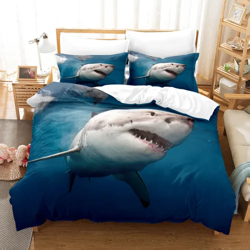 Great White Shark Print Bed Sets